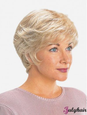 Straight 8 inch Monofilament Synthetic Blonde Short Best Quality Lace Wigs