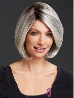 Grey Lady Without Bangs Bobs Human Wigs