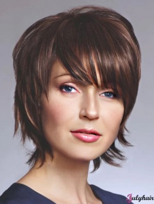 Bob Style Wigs Straight Synthetic 8" Capless Wigs