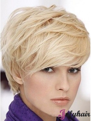 Blonde Short Straight Boycuts Capless Wig Online Shop