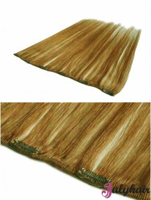 Discount Blonde Straight Remy Human Hair Clip In Hair Extensions