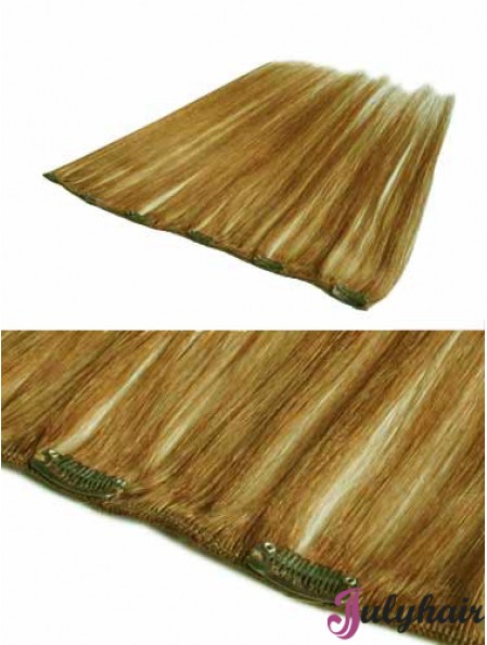 Discount Blonde Straight Remy Human Hair Clip In Hair Extensions