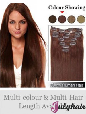 Hairstyles Auburn Straight Remy Human Hair Clip In Hair Extensions