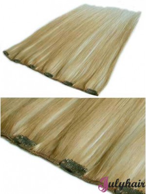 Sassy Blonde Straight Remy Human Hair Clip In Hair Extensions