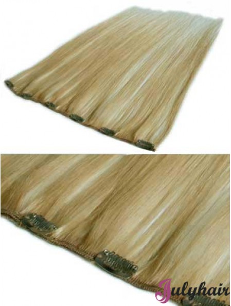 Sassy Blonde Straight Remy Human Hair Clip In Hair Extensions