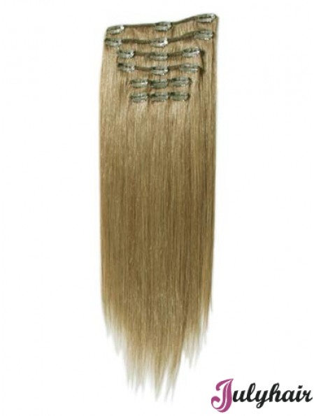 Natural Brown Straight Remy Human Hair Clip In Hair Extensions