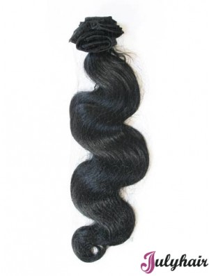 Black Wavy Style Remy Human Hair Tape In Hair Extensions