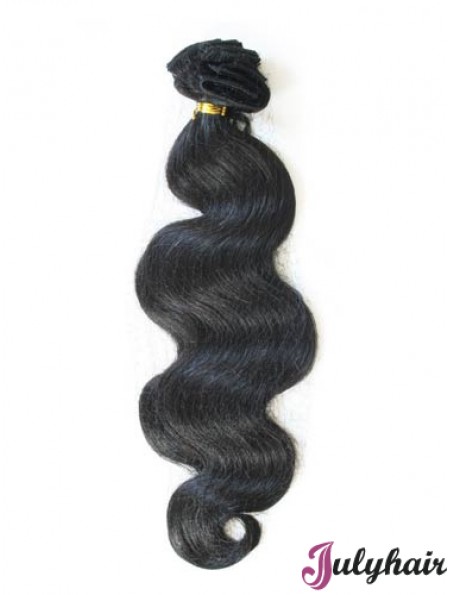 Tape In Hair Extensions With Remy Black Color Wavy Style