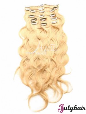 Ideal Blonde Curly Remy Human Hair Clip In Hair Extensions