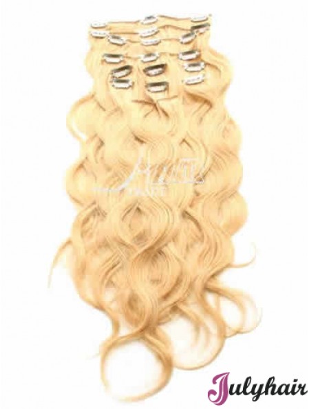 Ideal Blonde Curly Remy Human Hair Clip In Hair Extensions