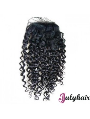 Lace Closures Curly Style Black Color Long Length With Remy