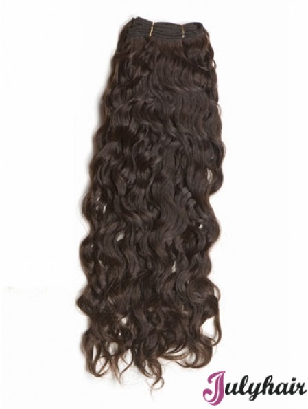 Curly Remy Human Hair Brown New Weft Extensions