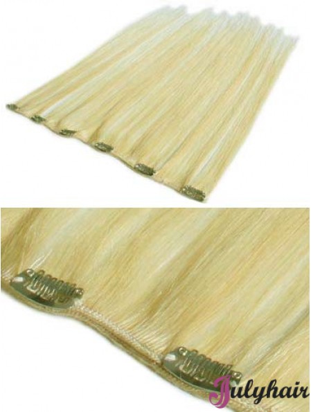 Cheapest Blonde Straight Remy Human Hair Clip In Hair Extensions