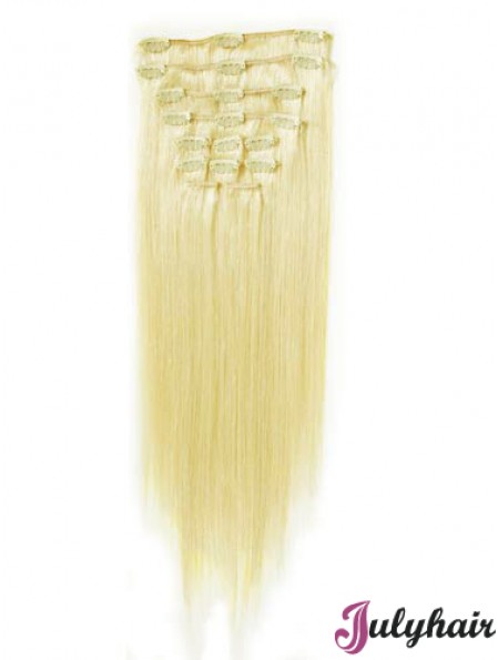 Perfect Blonde Straight Remy Human Hair Clip In Hair Extensions