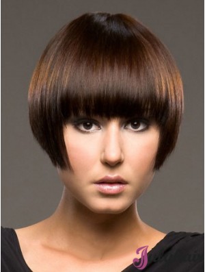 Bob Synthetic Wigs With Capless Straight Style Short Length