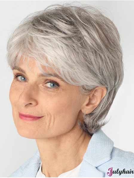 Durable Ladies Grey Wigs Lace Front Human Hair Wigs for Women