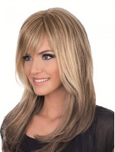 Long Human Hair Wigs Full Wig With Full Lace Brown Color