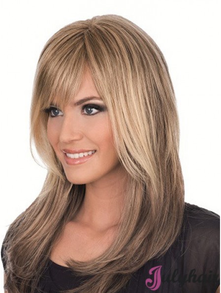 Long Human Hair Wigs Full Wig With Full Lace Brown Color