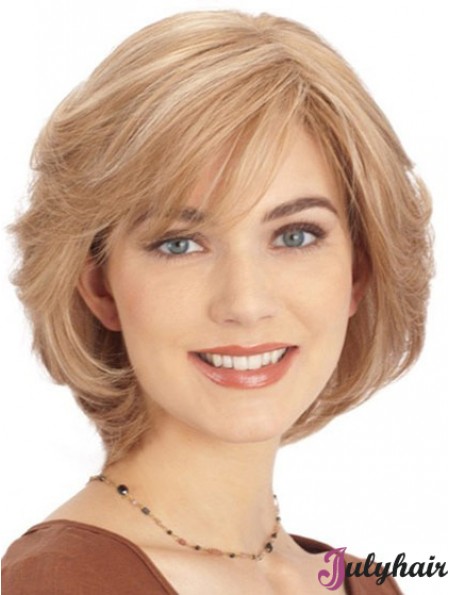 Human Hair Lace Front Monofilament Top Wigs Blonde Color Chin Length