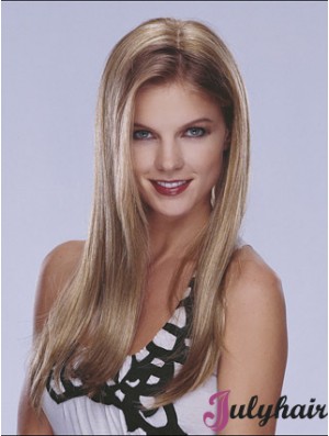 Half Blonde Wig Lace Front Long Length Straight Style