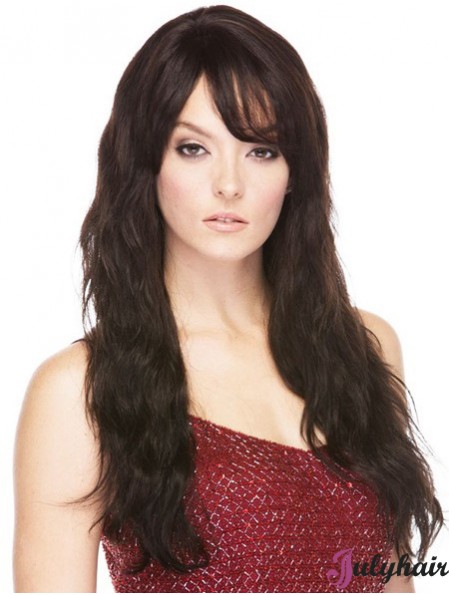 Brazilian Human Hair With Bangs Straight Style Long Length