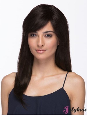 Brazilian Wigs Human Hair Long Length Brown Color With Bangs