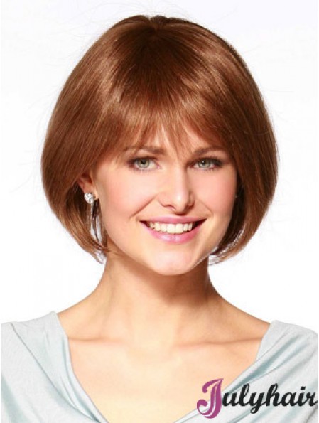 Chin Length Straight Monofilament Auburn Online Bob Wigs