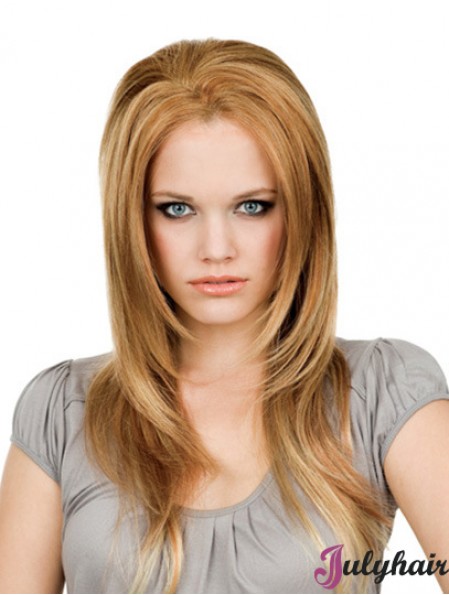  Remy Human Hair Lace Front Blonde Modern Long Wigs