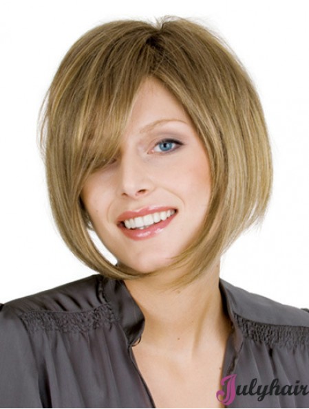 Chin Length Blonde Modern 10 inch Wavy Bob Wigs