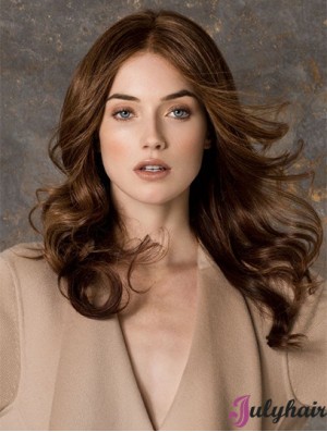 Wavy Without Bangs Monofilament Brown Ideal Long Wigs