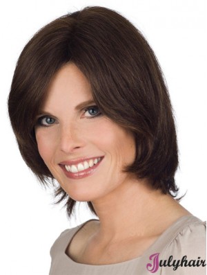 Lace Front Chin Length Straight Brown Natural Bob Wigs