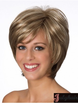 Layered Wavy Blonde 8 inch Real Human Wigs