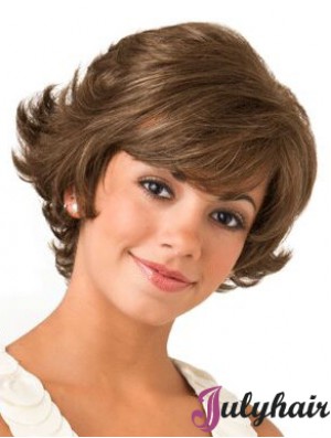 Lace Front Wavy 8 inch Brown Bob Wigs For Women