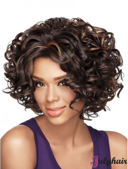 Wigs African American With Synthetic Capless Chin Length Curly Style