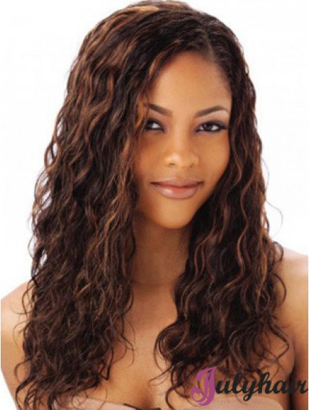 Auburn Color Long Length Wavy Style Without Bangs Human Hair Full Lace Wigs For African American Women 