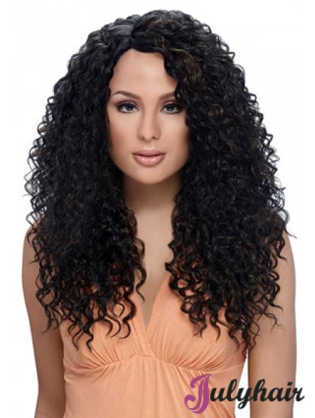 Long Black Kinky Layered Perfect African American Wigs