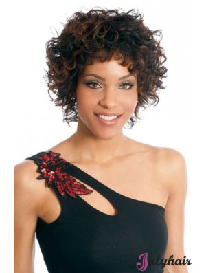 Capless Boycuts Short Brazilian Curly Black Woman Wig