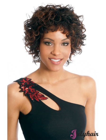 Capless Boycuts Short Brazilian Curly Black Woman Wig