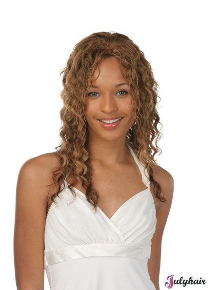 Layered Good Curly Auburn Long Human Hair Lace Front Wigs