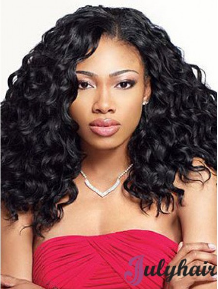 Modern 12 inch Shoulder Length Kinky Wigs For Black Women