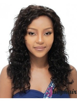 Long Black Curly Layered Natural African American Wigs