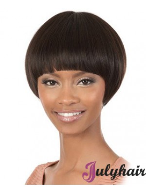 Short Brown Straight Bobs Cheapest African American Wigs