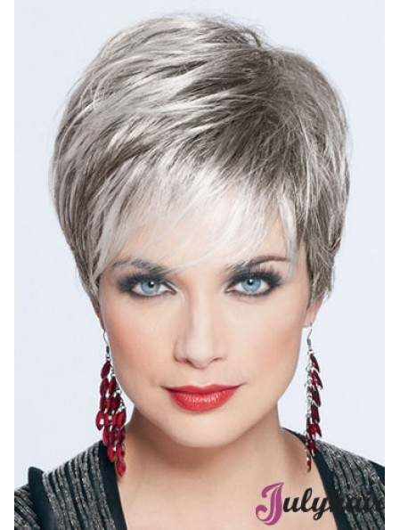 Realistic Short Pixie Cut Grey Wig for Sale