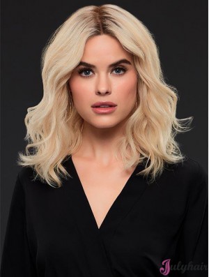 Layered 14 inch Shoulder Length Wavy Style Medium Wigs