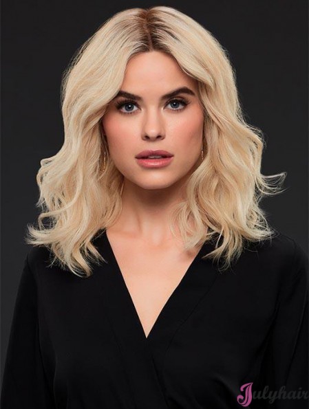 Layered 14 inch Shoulder Length Wavy Style Medium Wigs