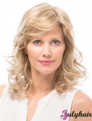 Layered 14 inch Shoulder Length Wavy Style Medium Wigs