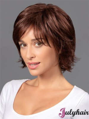 8 inch Short Cheapest Brown Wavy Bob Wigs