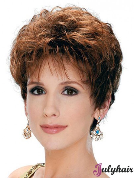 Classic Lady Wig With Capless Synthetic Curly Style Short Length