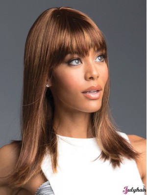 Auburn 16 inch With Bangs Long Convenient Monofilament Wigs