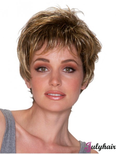 Wavy Layered 8 inch Blonde Ideal Synthetic Wigs